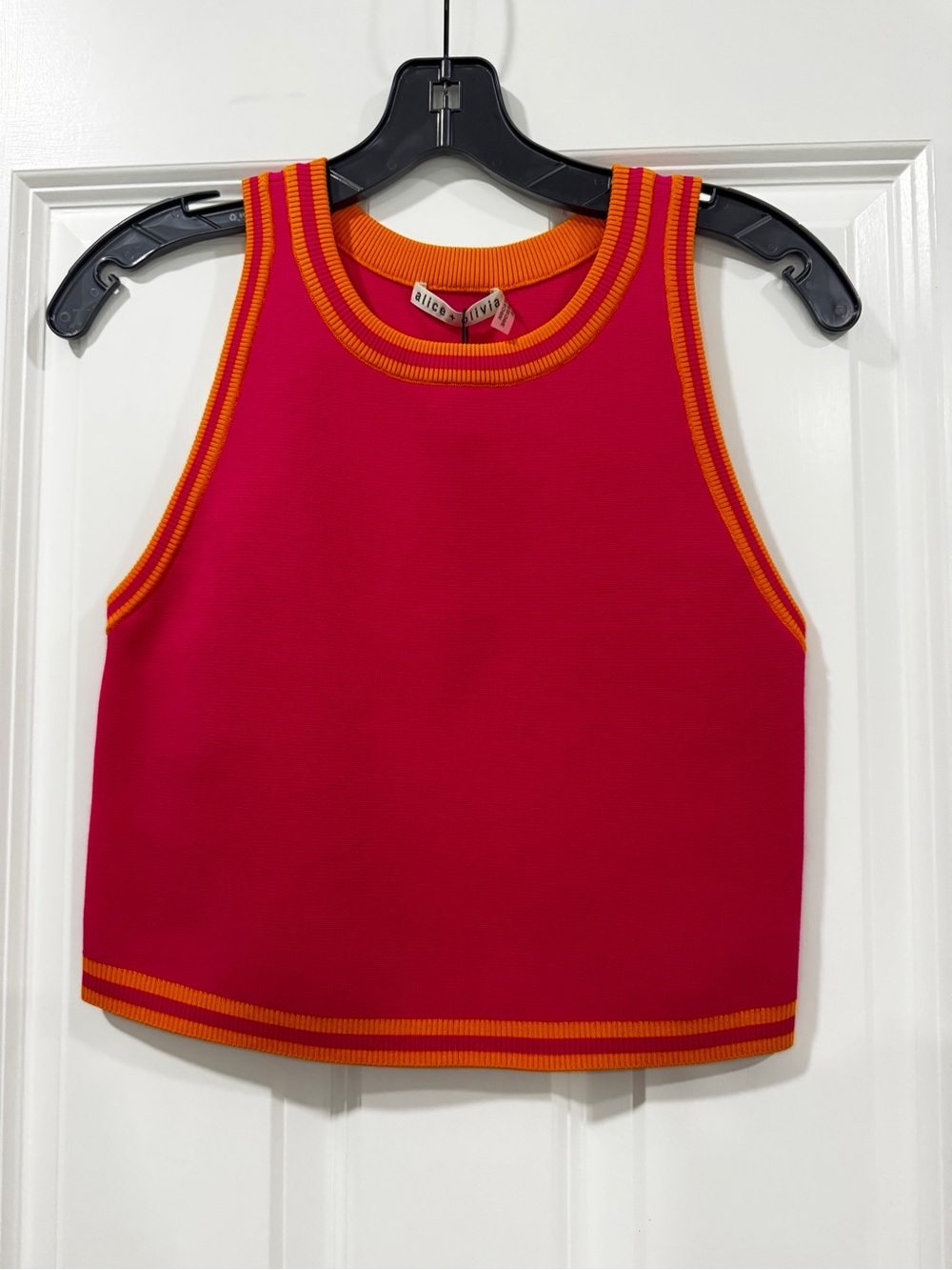 Alice + Olivia Kids Hot Pink Tank with Orange Trim